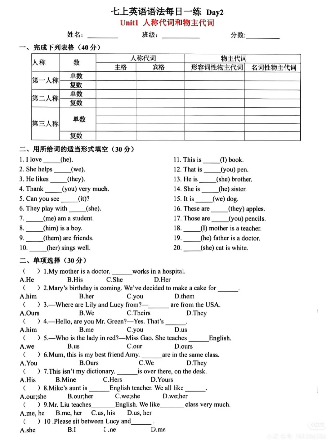 初一的小伙伴们，语法都在这儿了