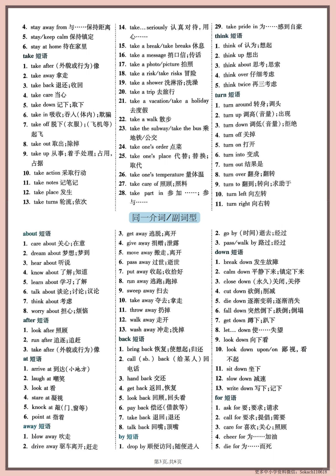 2025中考英语核心短语与搭配速记